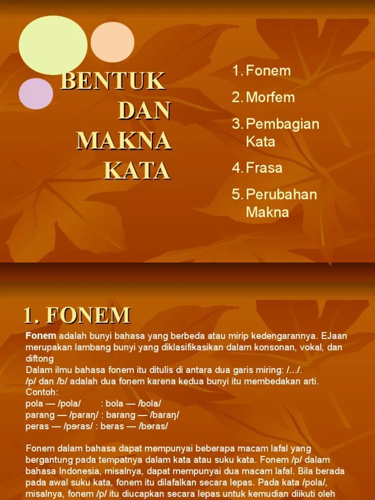 Makna Kata Dalam Bahasa Indonesia