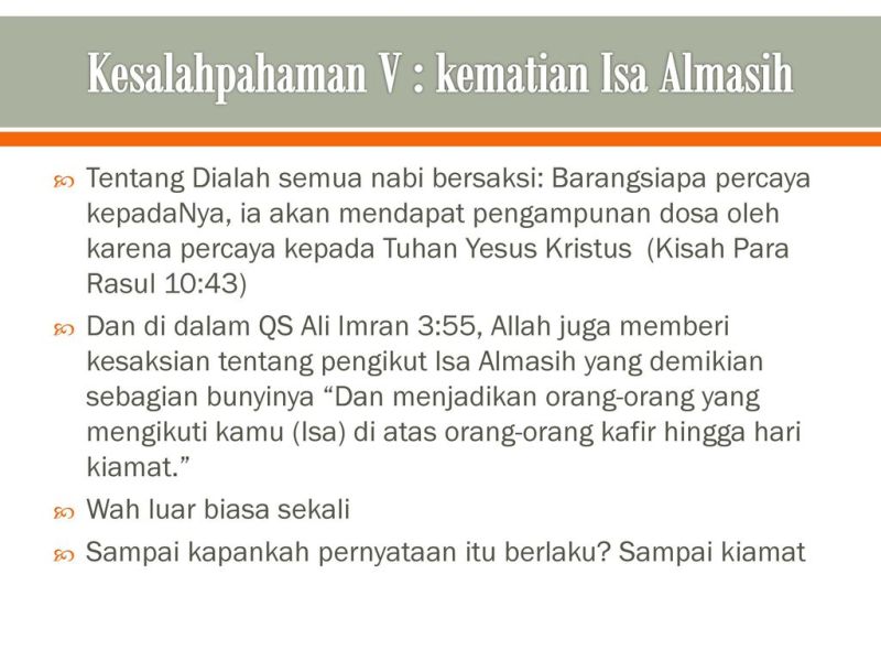 Kisah Isa Almasih Dalam Al Quran